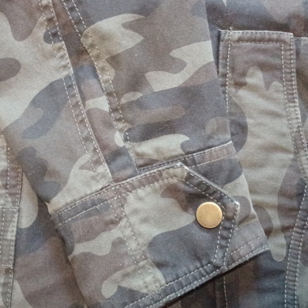 Lucky Brand Women's Camo Full Zip Plus Snap Quilt Lined  Hoodie Jacket Size L - Picture 4 of 10